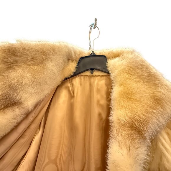 Vintage White Mink Fur Swing Jacket • Chevron Pelts • Women’s Large - Picture 6 of 15